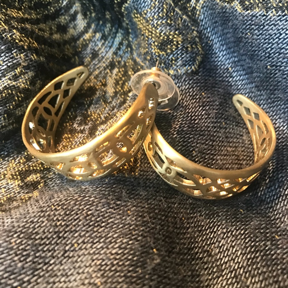Gold toned hoop earrings